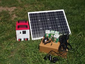 Inselanlage Powerbank Beleuchtungsset 200w Wechselrichter solar Modul Camping