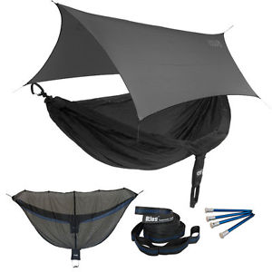 Eagles Nest ENO DoubleNest OneLink Combo - Black Hammock+Grey Profly