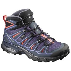 SALOMON X ULTRA MID 2 GTX NIGHTSHADE GREY/DEEP BLUE/CORAL PUNCH