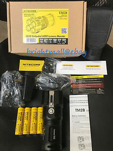 NEW Nitecore TM28 6000 Lumen LED Flashlight W/4 3100MAH IMR BATTERY-TM26 Upgrade