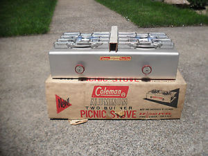 Vintage 1963 Coleman Camping Stove 5409 LP Gas UNFIRED + Box + Manual NOS MIB