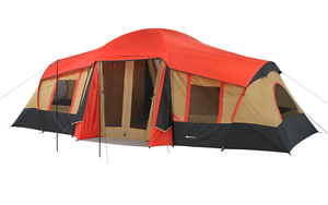 New Ozark Trail 10-Person 3-Room Vacation Tent, Outdoor, Canopy Camping, Hiking