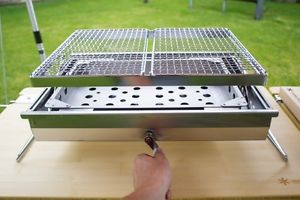 NEW SNOW PEAK DOUBLE BBQ BOX OUTDOOR CAMPING MADE IN JAPAN