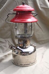 Vintage Great Working Coleman 200 Single Mantle Red Nickel Lantern January? 51