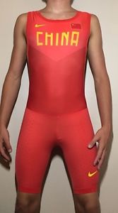 Nike Pro China Track and Field Singlet Olympics Team Bodyskin skinsuit speedsuit