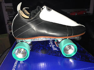 RIEDELL 811 CUSTOM MADE ALL BLACK LEATHER ROLLER SKATES MEN'S 11. **NEW**