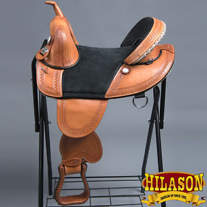 TW104BZF CLASSIC HILASON TREELESS WESTERN TRAIL BARREL RACING LEATHER SADDLE 15"