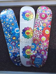 Takashi Murakami X Complexcon 2017 Multi Flower 8.0 Skate Deck Set IN HAND Kaws