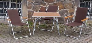 3 x DDR Alu CAMPINGSTUHL & Klapptisch Gartentisch vintage 70er Jahre Gartenmöbel