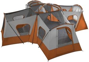 Ozark Trail Base Camp 14-Person Cabin Tent 4 Rooms Orange