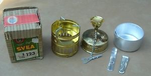 Vintage SVEA 123 Brass Backpacking Camping Stove New never used, original box