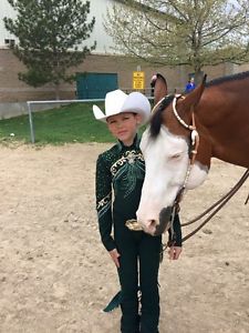 4 Piece  Horsemanship Outfit/ Western Show Child Youth Chaps Included