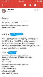 Supreme x Coleman CT200U Mini Bike SUPER RARE!!! Ordered Confirmed!