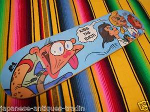 Vintage 1996 FORMULA ONE F-1 KISS THE IDIOT Cartoon Skateboard Skate Board Deck